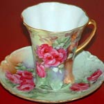Darling Limoges Ruby Roses 1905 Chocolate Set