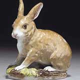 Art Nouveau Faience Rabbit by Emile Gallé