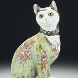 Polychrome Pottery Cat Attributed To Galle