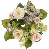 3in Hydrangea/Rose Candle Ring in Cream and Pink by Allstate Floral