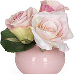 Pink Roses In Pink Vase by Diane James